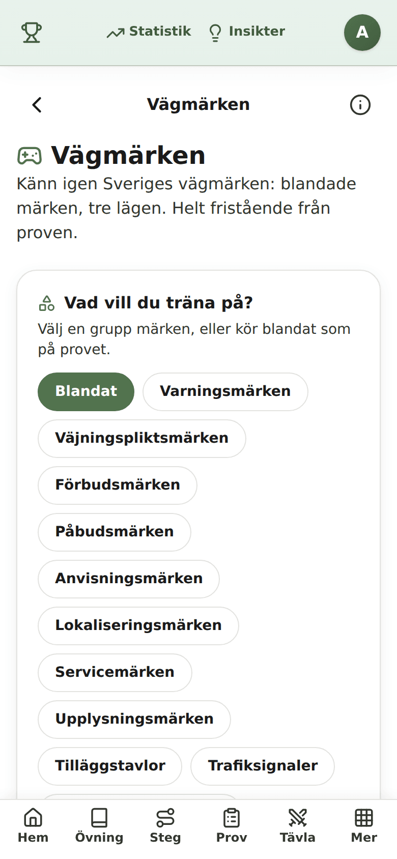 Vägmärkesspel